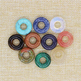 20mm Tiger Eye Quartz Stone Donut Wind Chime Pendant DIY Jewelry Making 10pcs