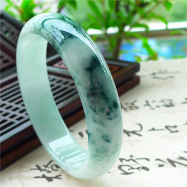 Zheru Jewelry Natural Myanmar Jade Light Flower Bracelet Princess Jewelry