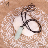 Yammy Natural Stone Slice Pendant Necklace for Women