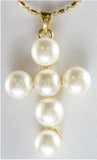 Freshwater Cultured Pearl Cross Pendant Necklace