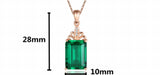Emerald Gemstone Pendant Necklace 18k Rose Bague Zircon Diamond Jewelry