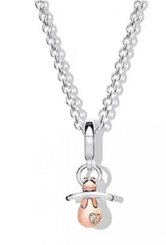XIAOYI S925 Glow Nipple Pink Gem Love Pendant Necklace