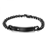 Zircon Name Bracelet - Stainless Steel Personalized Engraved Bracelet