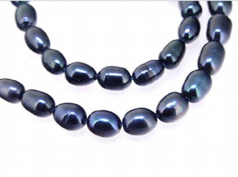 Black Freshwater Cultured Pearl Loose Beads 5-6mm Rice Real Pearl
