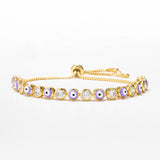 HECHENG Colorful Eyes Tennis Bracelet Lucky Eyes Bracelet for Women Girls