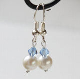 Crystal Bead Freshwater Pearl S925 Silver Dangle Earrings