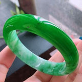 Zheru Natural Burmese Emerald Green 54-64mm Bracelet Princess Jewelry
