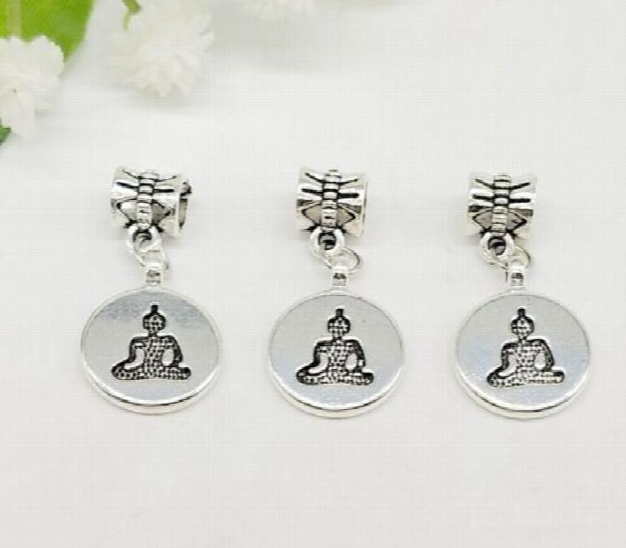 100Pcs Tibetan Silver Buddha Charms for Bracelet