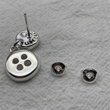 Spanish 925 Silver 14K Button Earrings Holiday Jewelry