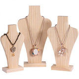 Wood Mannequin Bust Earrings Necklace Shop Window Jewelry Display