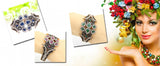 Antique Peacock Bracelet Crystal Jewelry Cuff