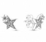 925 Silver U-shaped Hoop Earring with Crystal for Women