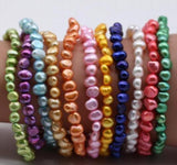 Colorful Rainbow Freshwater Pearl/Stones Bracelets 10pcs Bulk