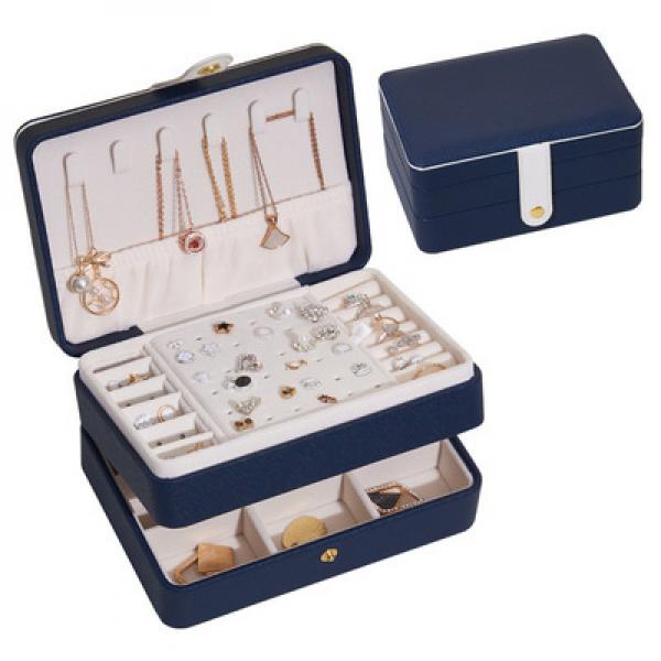 Green Jewelry Box Earrings Necklaces Display High PU Leather Organizer