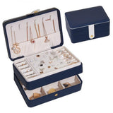 Green Jewelry Box Earrings Necklaces Display High PU Leather Organizer
