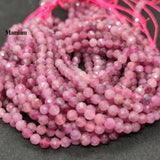 Pink Tourmaline Round Stone Beads 4mm DIY Jewelry Making