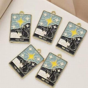 20pcs Cartoon Earrings DIY Key Chain Metal Charms Pendants