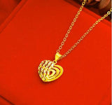 Gold-Plated Peach Heart Pendant Necklace for Women