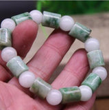 Natural Green A Jade Emerald Bead Bracelet Bangle