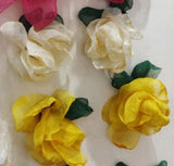 50PCS Soft Ribbon Flower Cabochons - DIY Hair/Handcraft Decoration Accessories