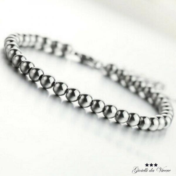 Stainless Steel Smooth Ball Beads Bracelet Chain 99 S0533