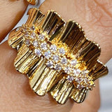 Bold Flower Rings for Women Bridal Cubic Zircon Dubai Accessories