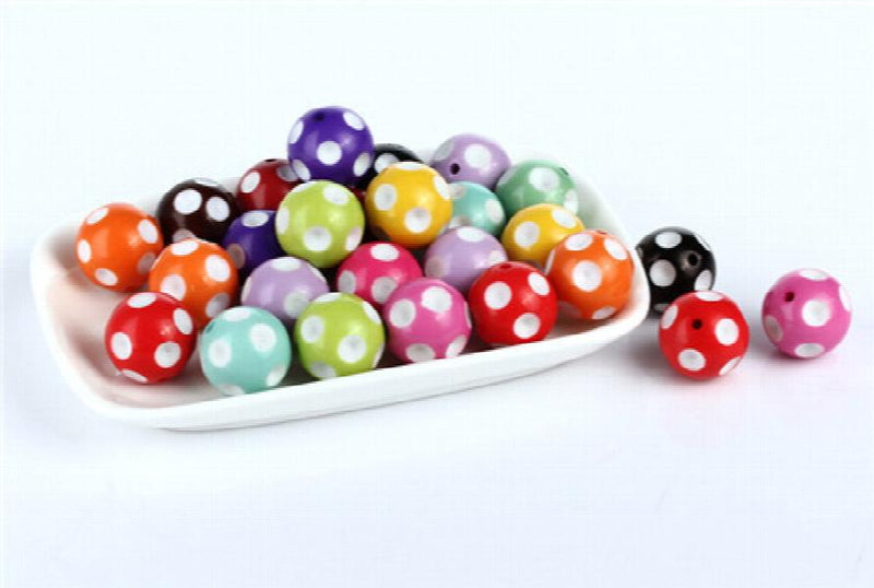 20mm Bubblegum Beads Polka Dot Chunky Beads Necklace&Bracelet