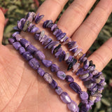 Natural Charoite Chips Oval Shape Beads DIY Bracelet Earring Crystal Quartz