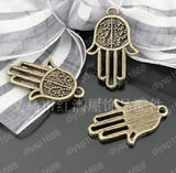 100pcs Antique Bronze Palm Charm Pendants for Jewelry Making DIY