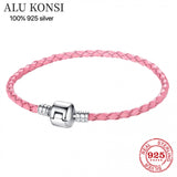 Leather Charm Bracelet with Barrel Clasp - Hot Sale
