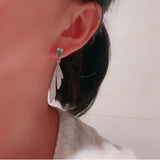 Silver Leaf Earrings Long Tassels Dangle Earrings