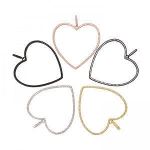 Openwork Love Heart Metal Frame Pendant Earring Supplies