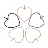 Openwork Love Heart Metal Frame Pendant Earring Supplies