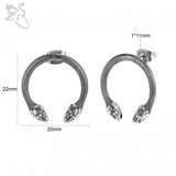 Punk Snake Pendant Hoop Earring Skull Cross Round Vintage Ear Jewelry