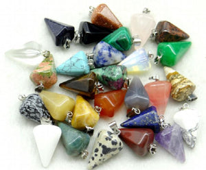 Tiger Eye Pendant Gemstone Quartz Crystal Amulet DIY Necklace Making