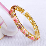Crystal Flower Cloisonne Bracelet for Women