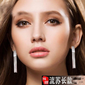 925 Silver Long Earrings Lovely Christmas Gift Women Jewelry