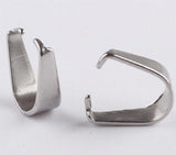304L Stainless Steel Pendant Pinch Bail Clasps DIY Jewelry Findings