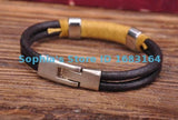 Surfer Hemp Leather Hand Wrap Men's Wristband Bracelet Cuff