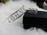 Personalized Name Bracelet and Ring Set - Gift for Women - Bangles Jewelry