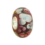 925 Silver Large Hole 3D Hand Flowers Charm Glass Beads European Bracelet