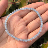 Aquamarine Bracelet Natural Round Beads Crystal Healing Stone Gift