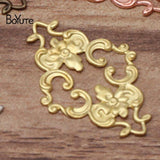 BoYuTe 23*36MM Metal Brass Filigree Plate Flower Charms (100 Pieces)