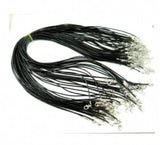 1.5mm Wax Leather cord necklace rope with Lobster clasp
