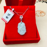 Burmese Ajadeite Zodiac Monkey Pendant Necklace