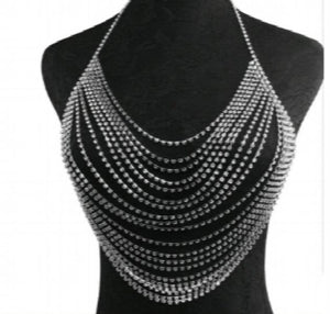 Punk Multilayer Tassel Body Chain Long Necklace For Women
