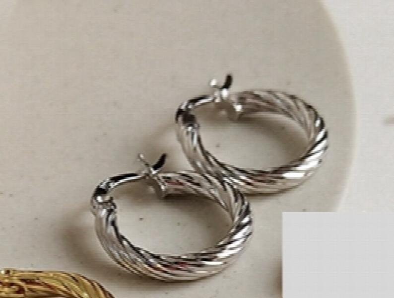 Sterling 925 Silver Twist Grain Hoop Earrings 2.5MM X 15MM /20MM