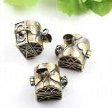 6pcs Bronze Heart Jewel Case Locket Pendants Charms #22742