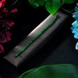 Green Flower CZ Tennis Bracelet for Brides