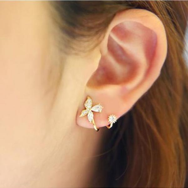 925 Silver Butterfly Stud Earrings Casual Style Girl Earings